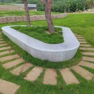 鸡西 芝麻白光面整石坐凳