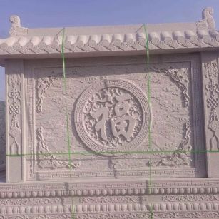鸡西 芝麻白花岗岩屏风，照壁，影壁