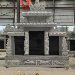 鸡西 芝麻灰高档墓碑、土墓，一套也支持定做