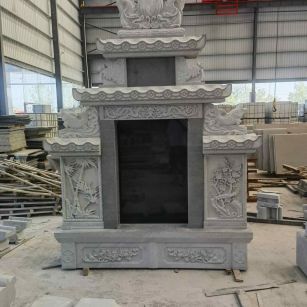 鸡西 芝麻灰高档墓碑、土墓，一套也支持定做