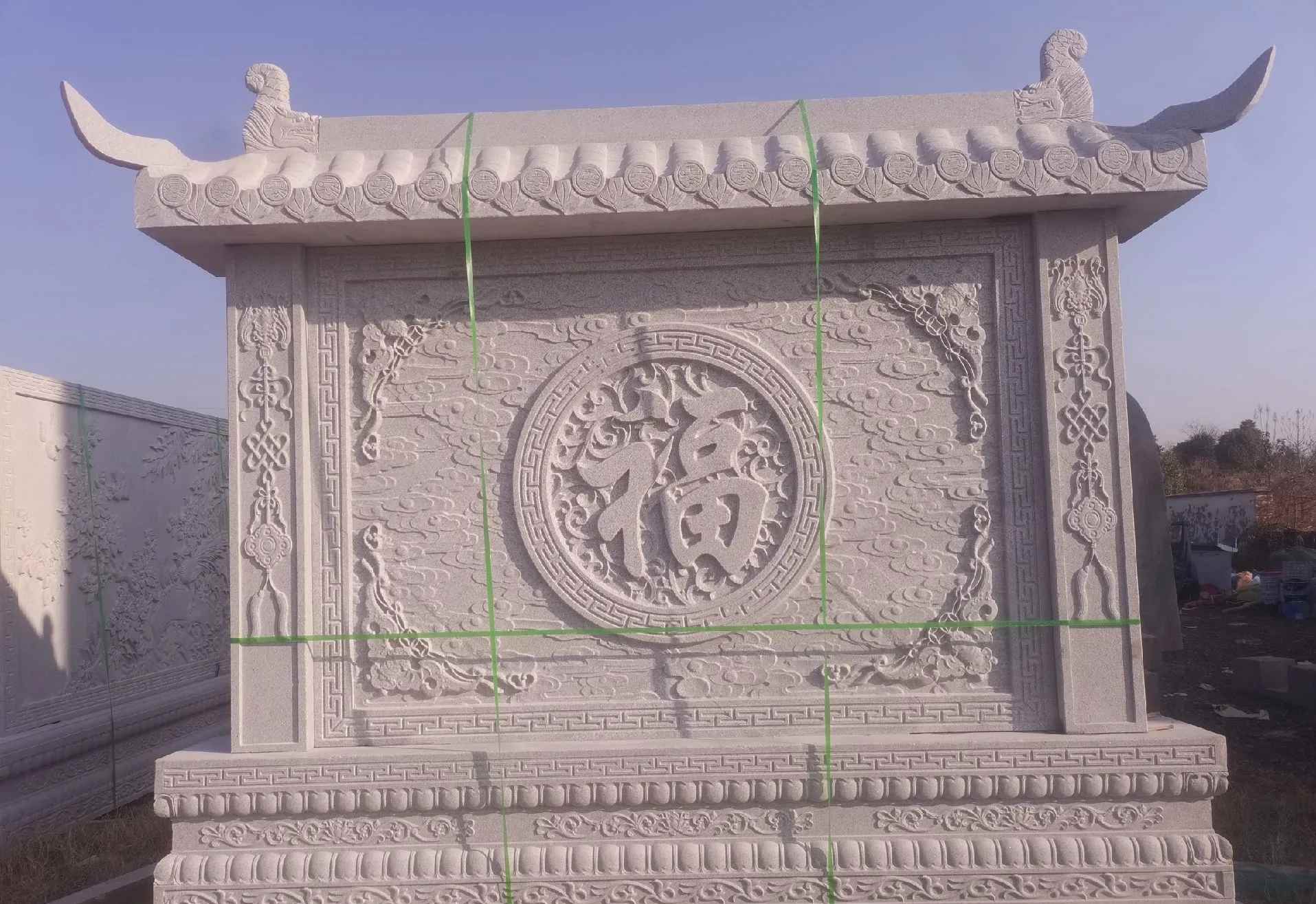 鸡西 芝麻白花岗岩屏风，照壁，影壁